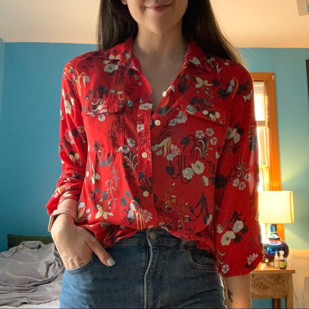 Floral Button Up Blouse